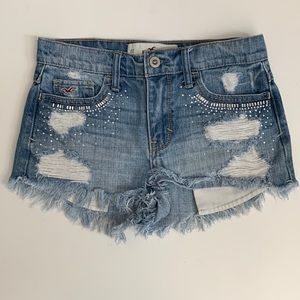 Hollister cut off blue jeans shorts size 23